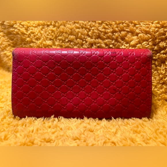 Gucci Guccissima Red Heart Continental Long Wallet w/ Chain - Picture 6 of 16